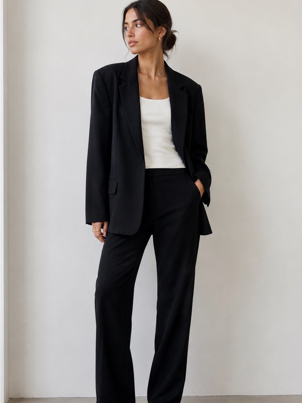 LAUD The Blazer Black Oversized Boxy Minimalist Blazer Sz Medium Made in NYC